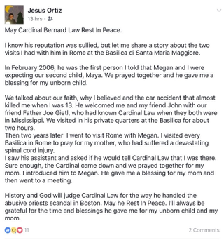 Illustration for article titled Former BBWAA President Writes Eulogy For Cardinal Who Covered Up Child Rape